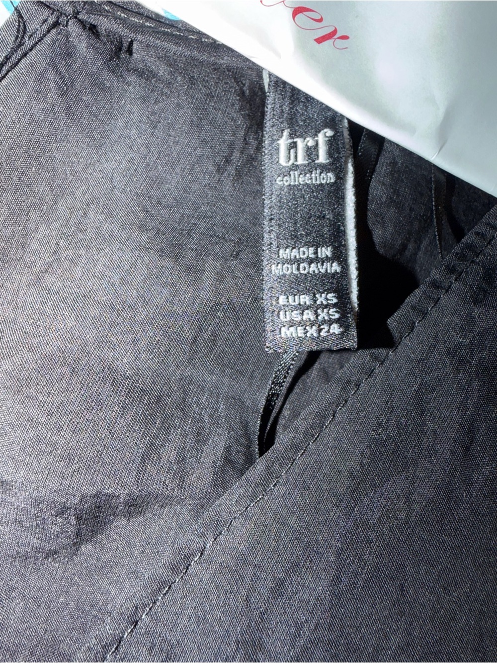 Zara Black V-Neck Long Sleeve Smock Dress - Picture 5 of 6